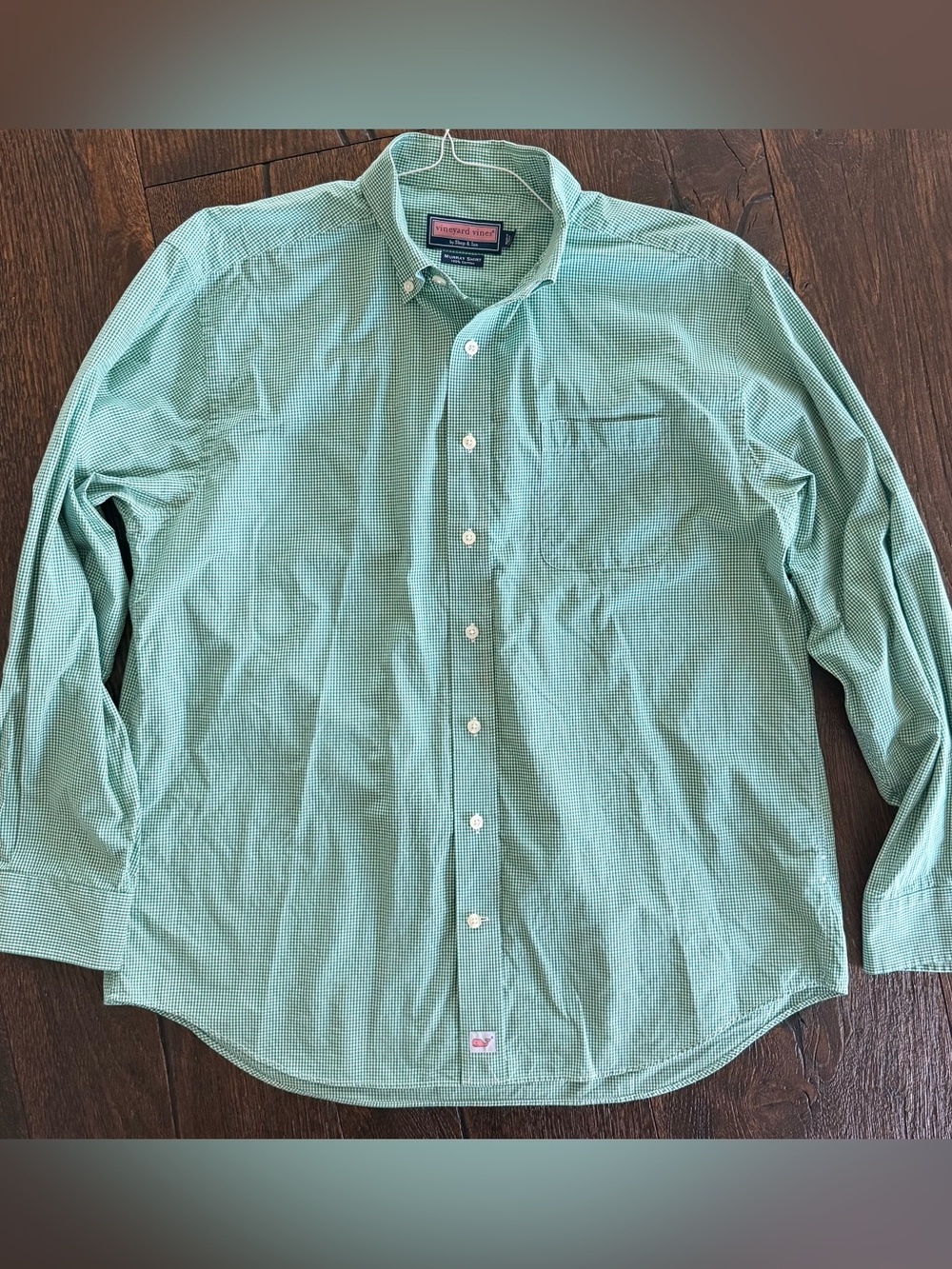 Vineyard Vines Green Gingham Murray Button-Down Shirt